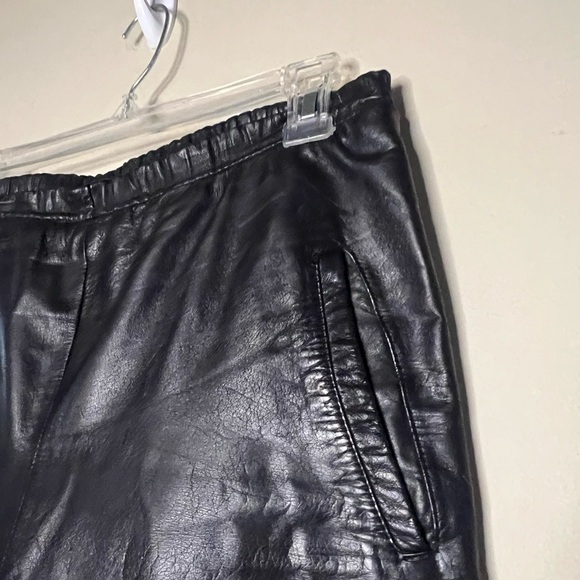 Vintage 90’s Pull on 100% Leather Pants - Picture 10 of 12